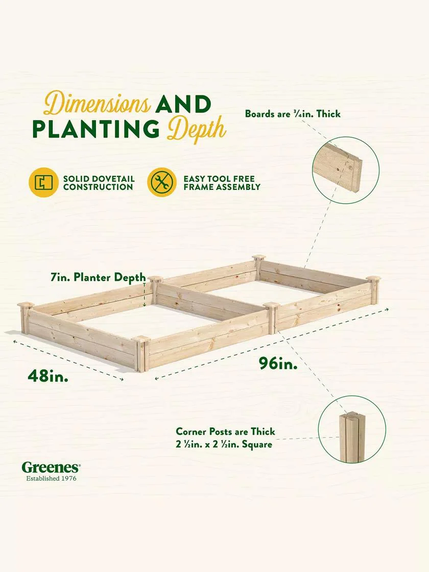 Pine Raised Garden Beds, 4'x8'