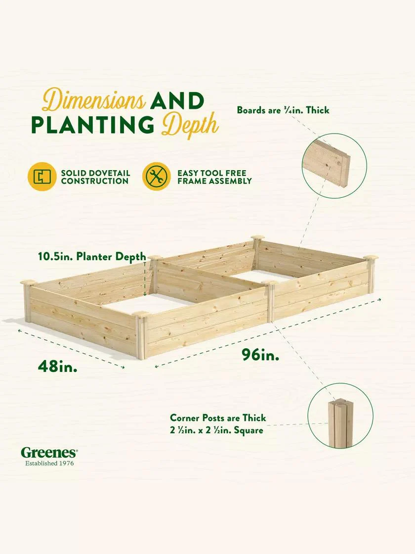 Pine Raised Garden Beds, 4'x8'