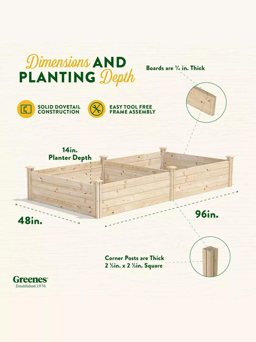 Pine Raised Garden Beds, 4'x8'