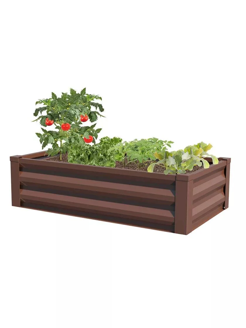 Powder-Coated Metal Raised Garden Bed, 24" x 48"