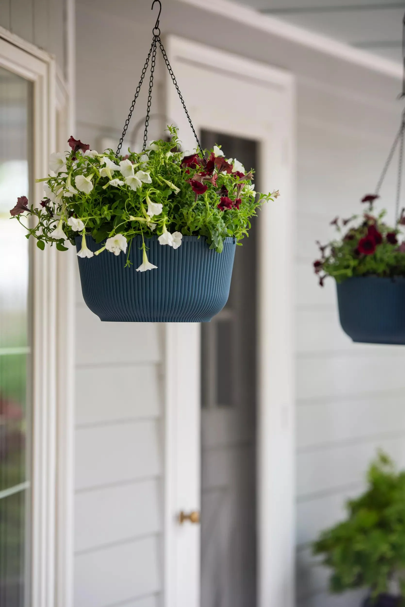 Self-Watering Ribbed Hanging Basket, 11", Set of 2
