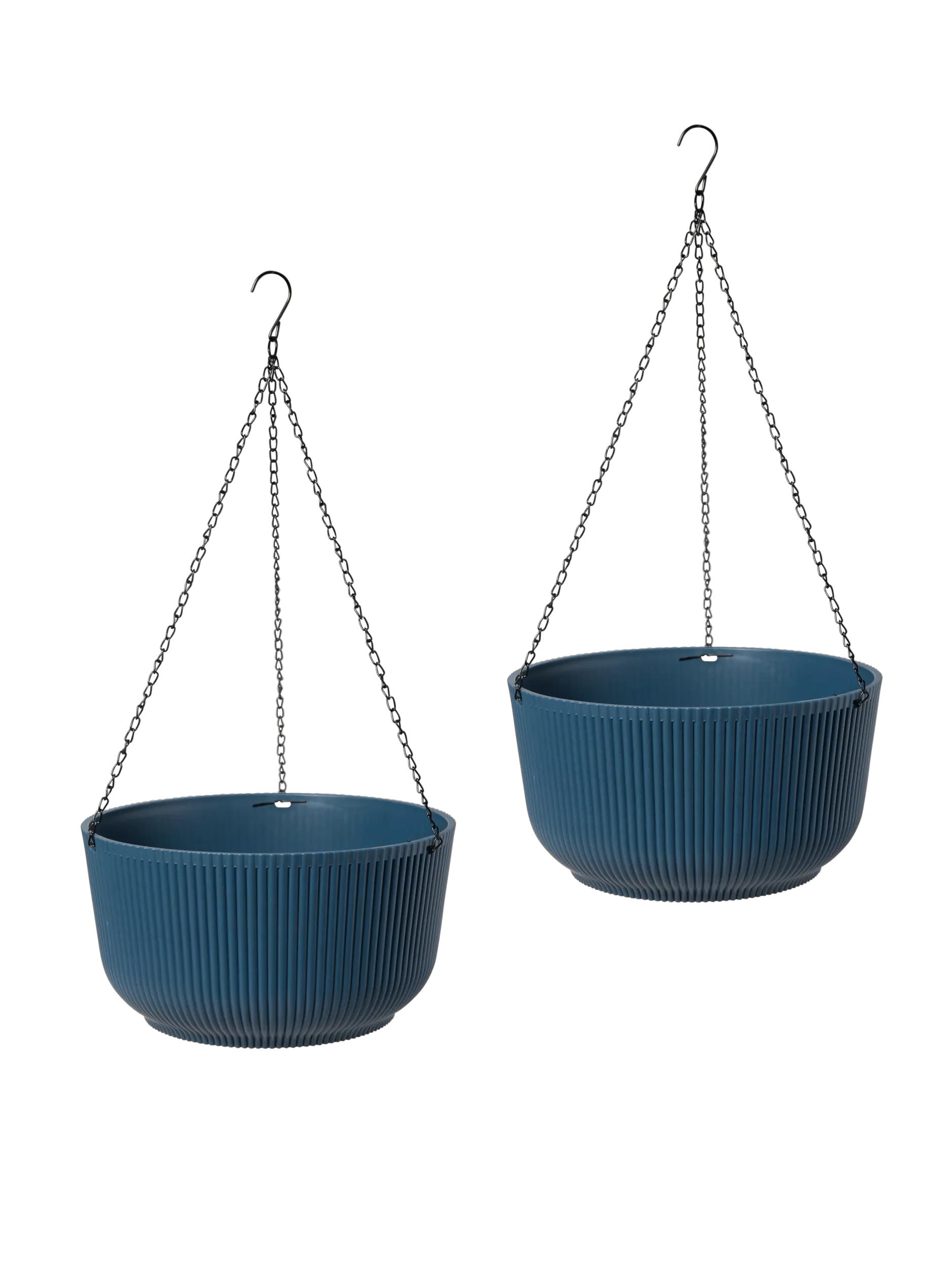 Self-Watering Ribbed Hanging Basket, 11", Set of 2