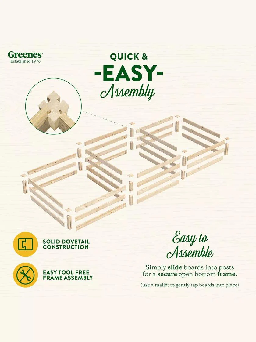 Tall 2-Tier Pine Raised Garden Bed, 4'x12'