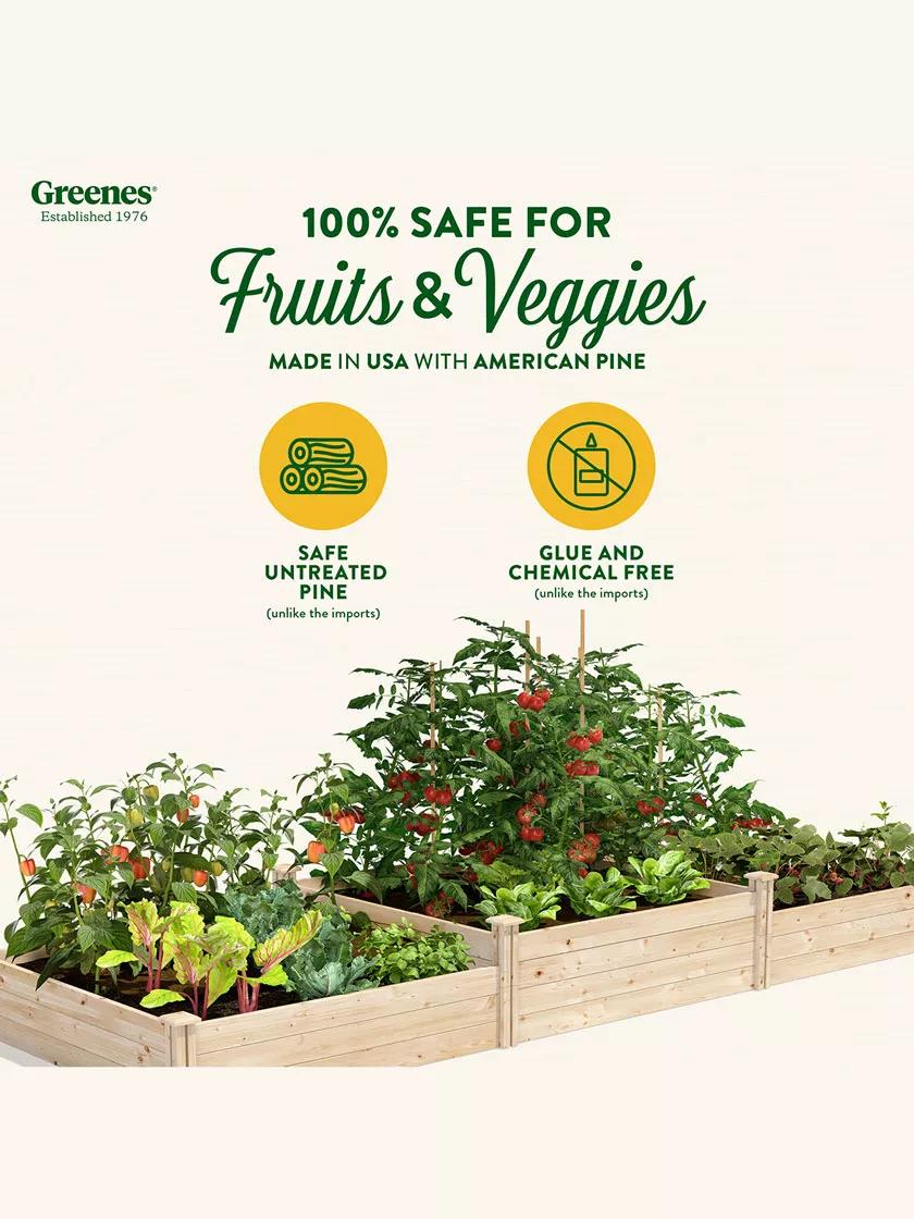 Tall 2-Tier Pine Raised Garden Bed, 4'x12'