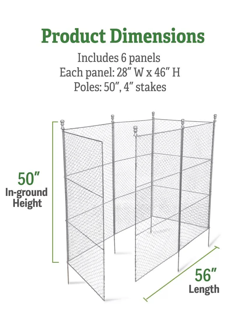 Tall Chicken Wire Critter Fence with Gate