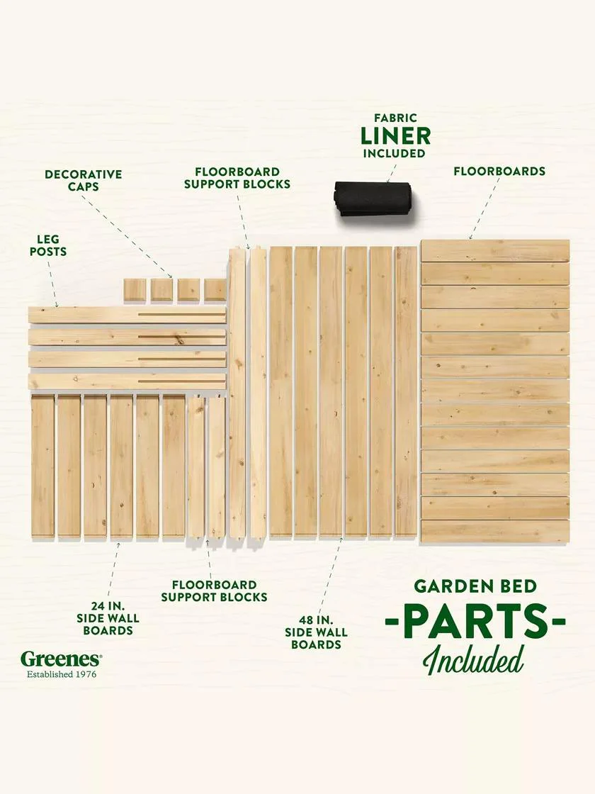 Elevated Cedar Garden Bed, 2' x 4' x 31"