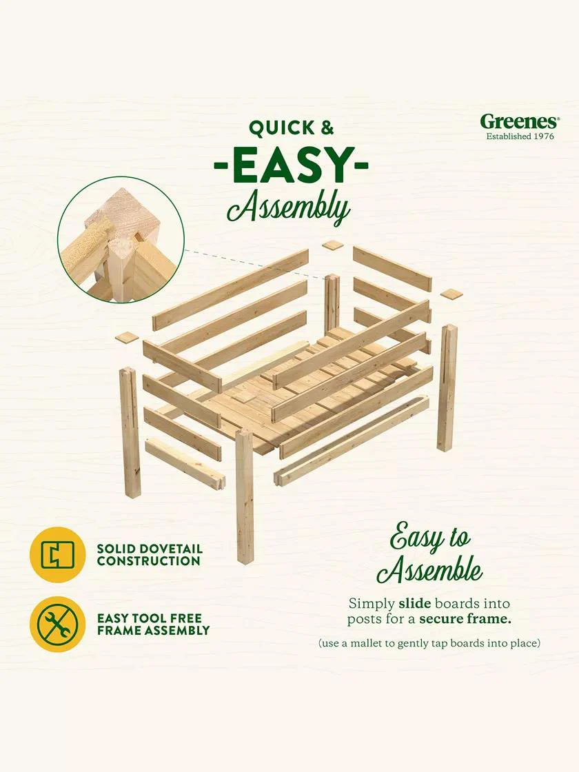 Elevated Cedar Garden Bed, 2' x 4' x 31"