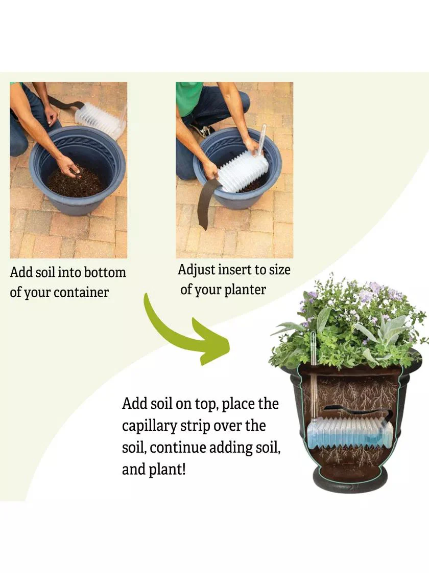 Adjustable Self-Watering Insert for Pots and Planters