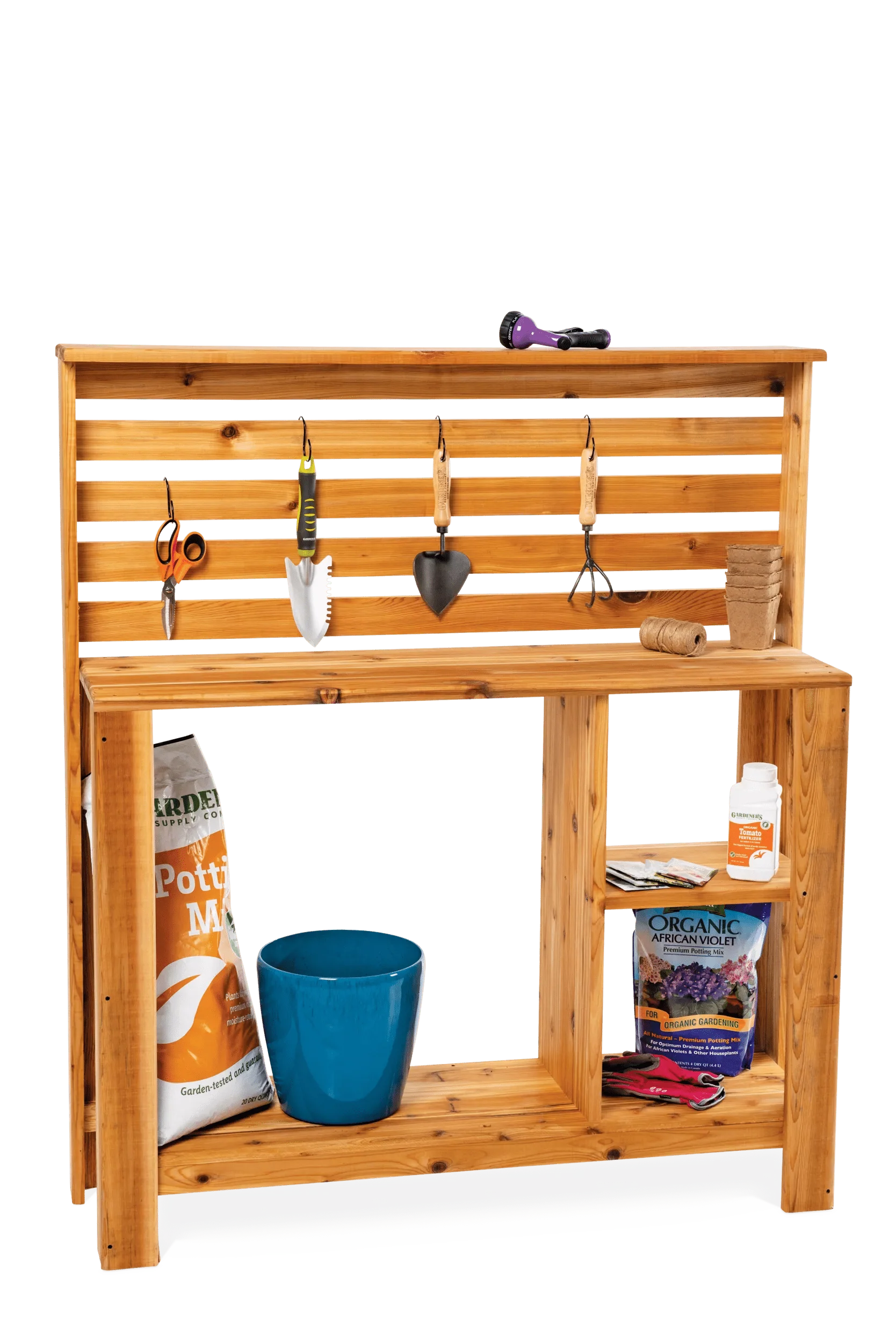 Gardeners Supply Tall Cedar Potting Bench