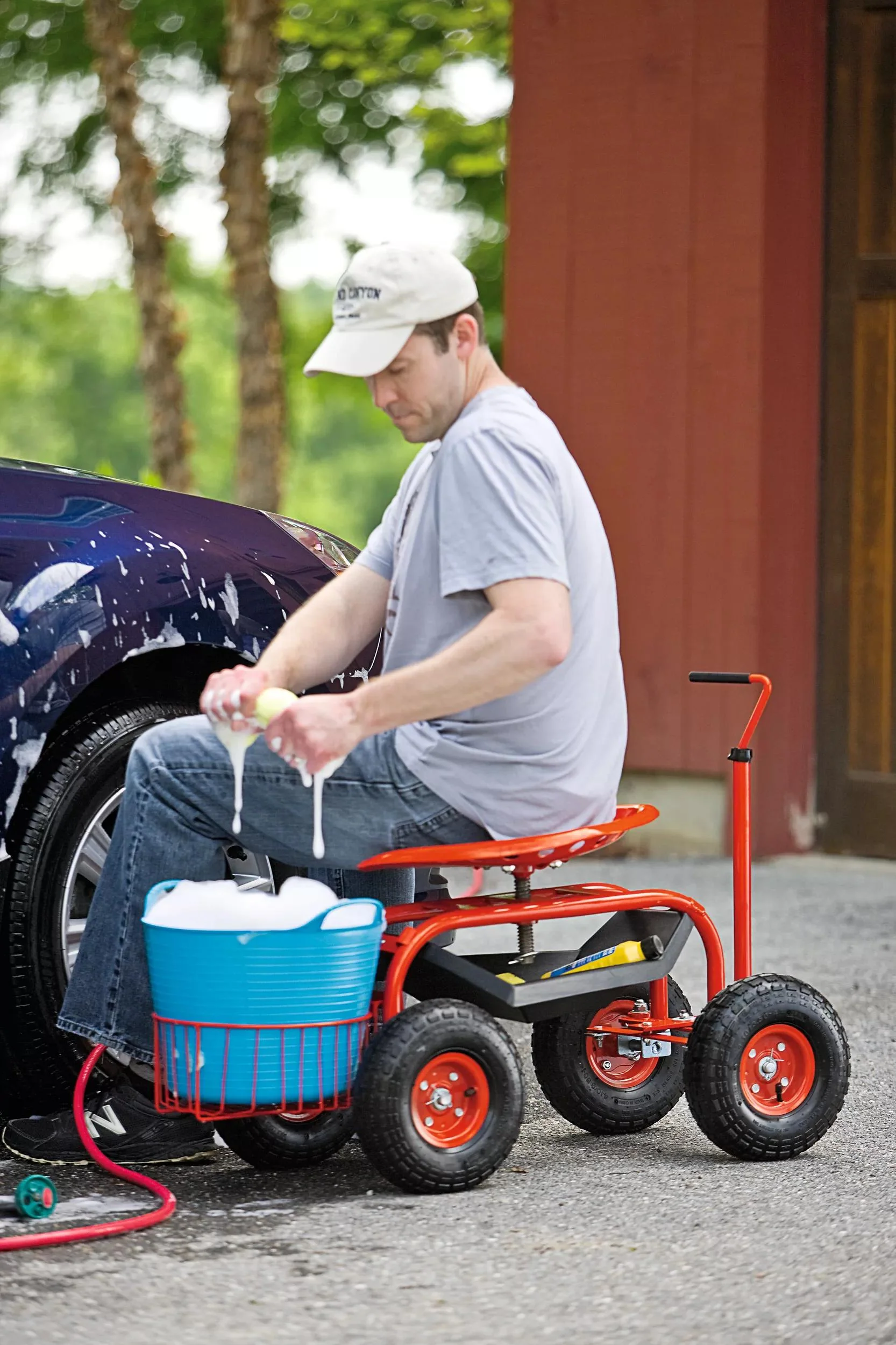 Deluxe Tractor Scoot with Bucket Basket