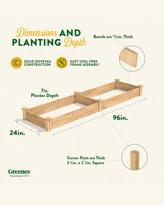 2' Cedar Raised Bed Garden Beds