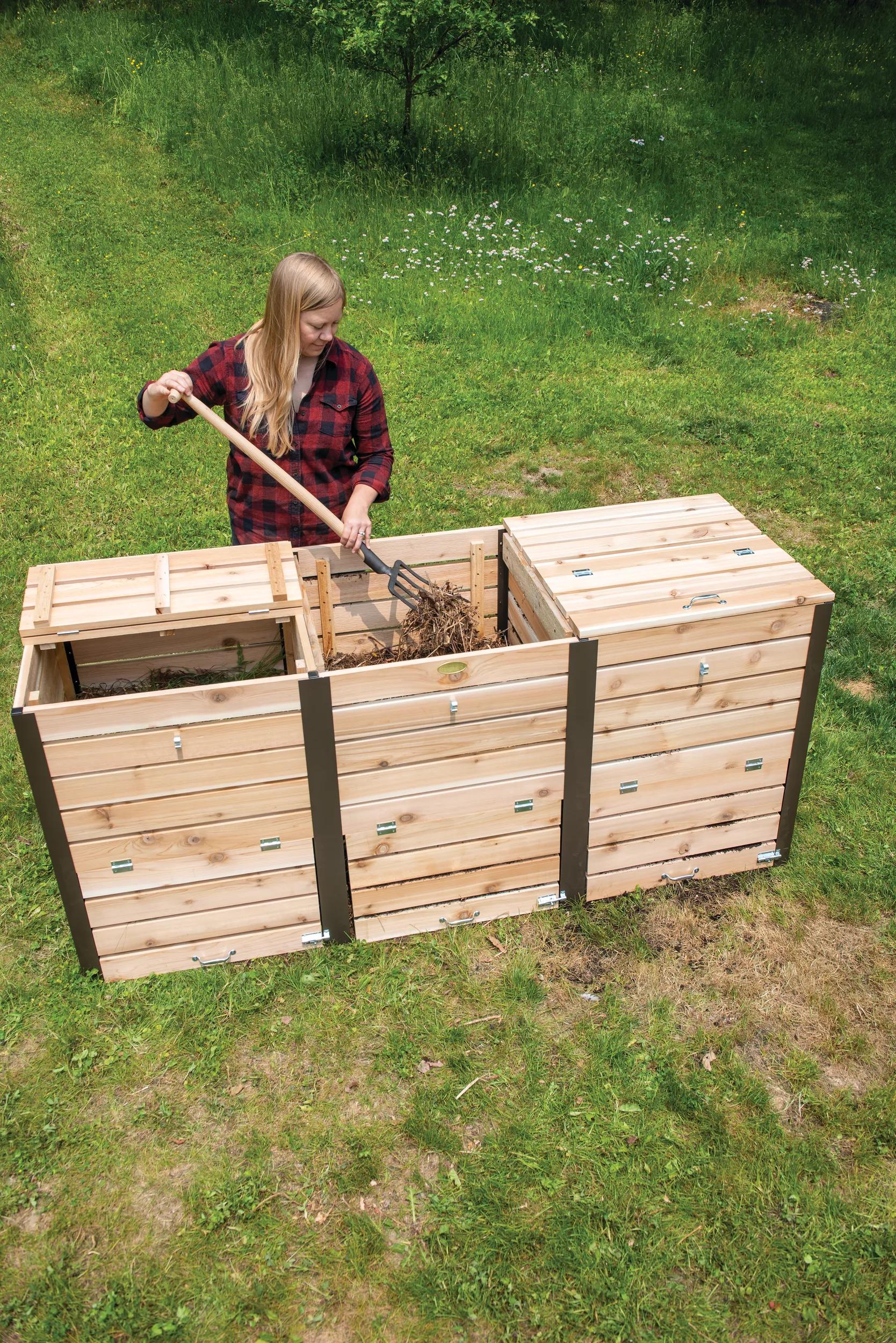 Cedar Three Bin Composter