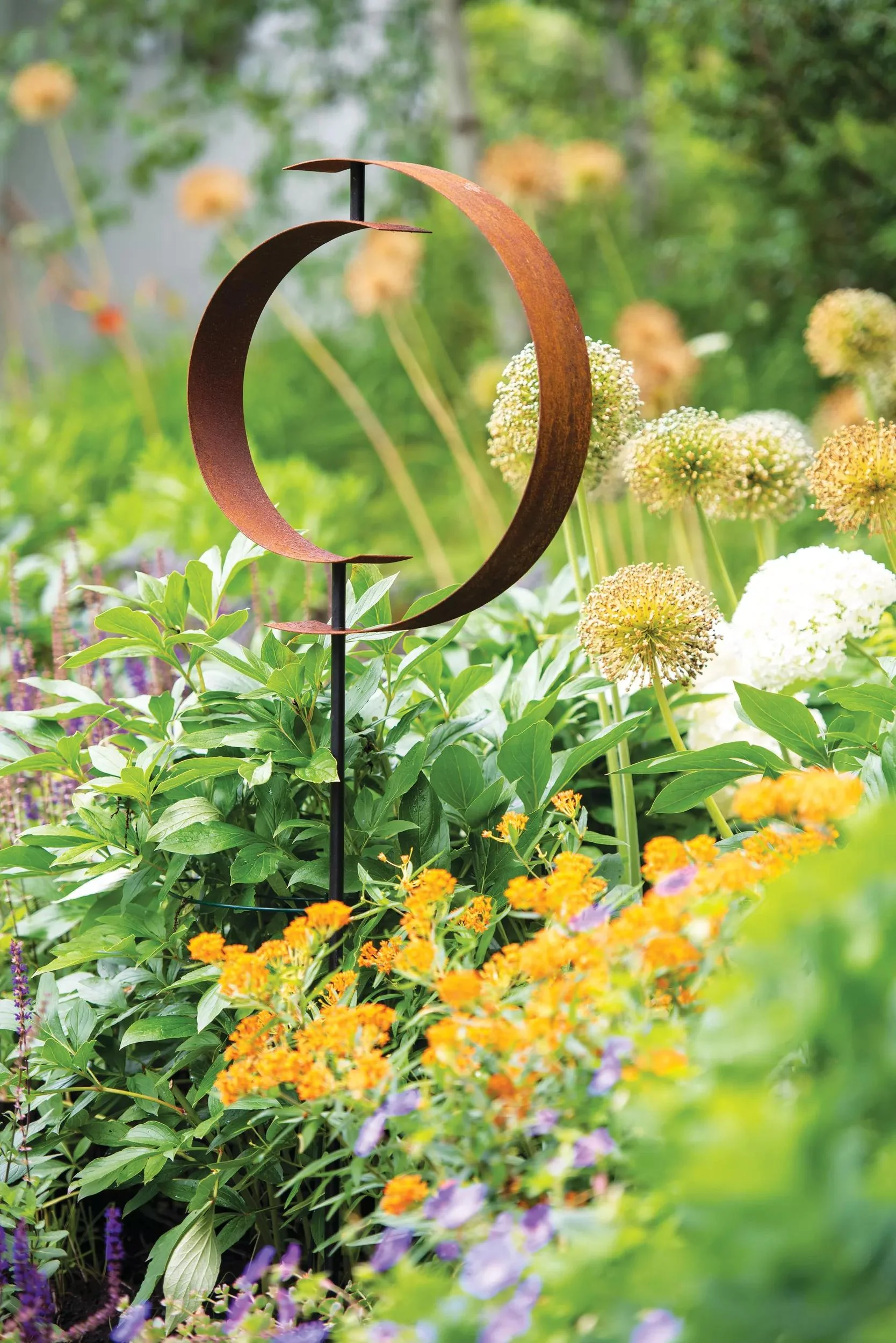 Corten Circle Garden Sculpture