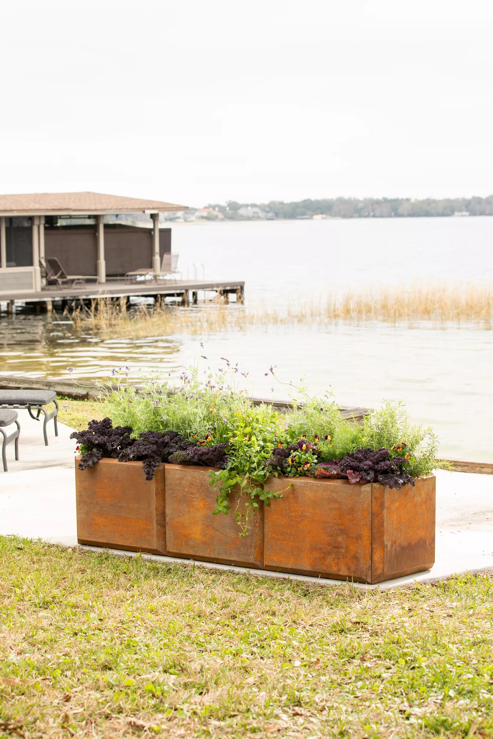 Corten Steel Modular Raised Bed, 2'x6' (17.5" D)