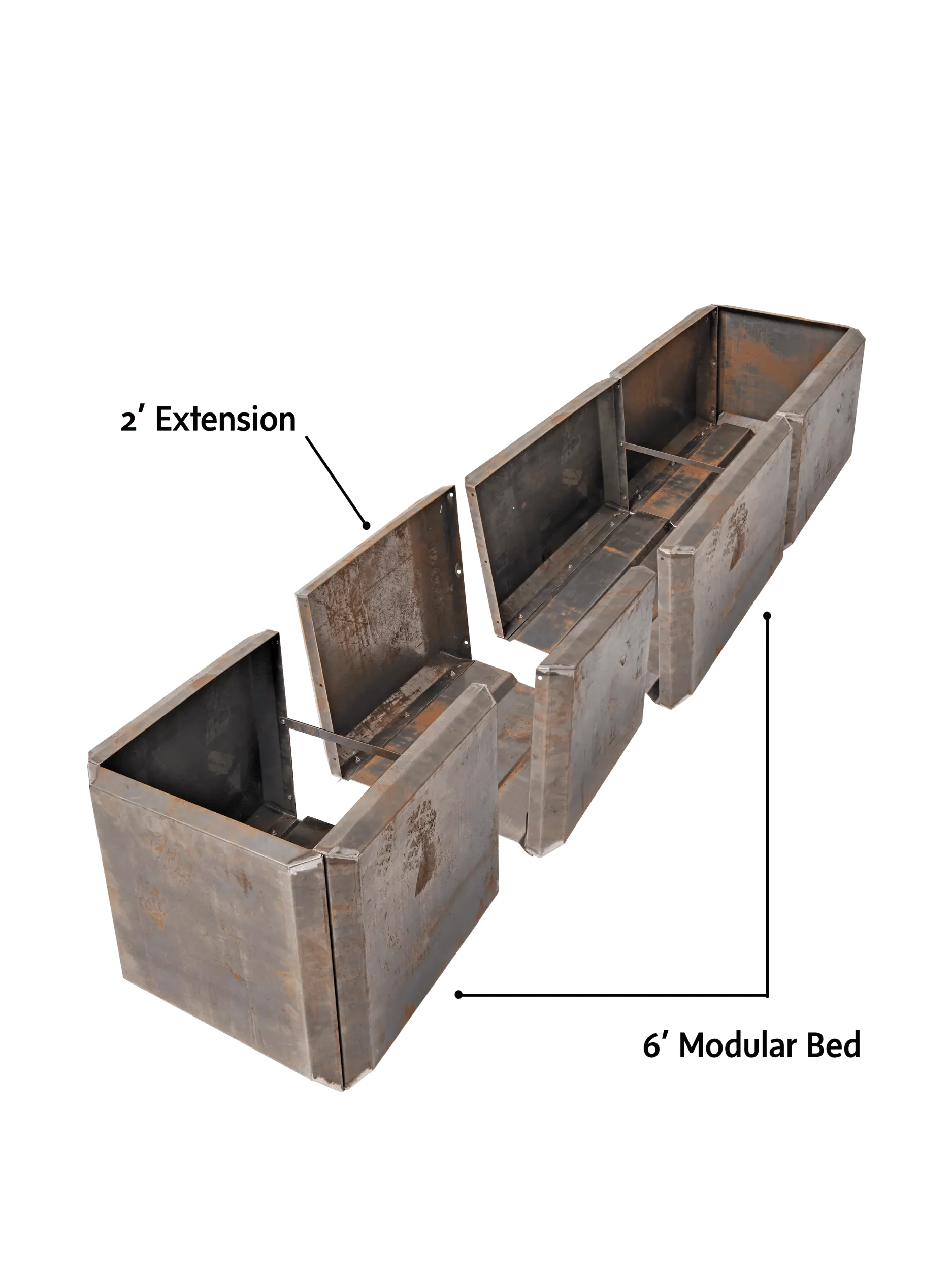Corten Steel Modular Raised Bed, 2'x6' (17.5" D)