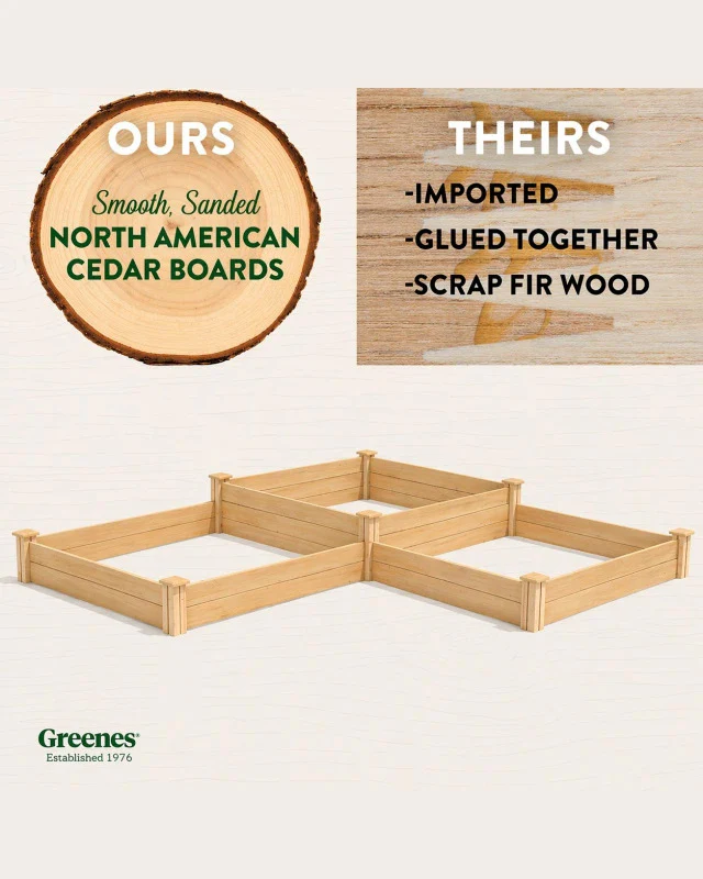 Customizable 2-Tier L-Shaped Cedar Raised Bed