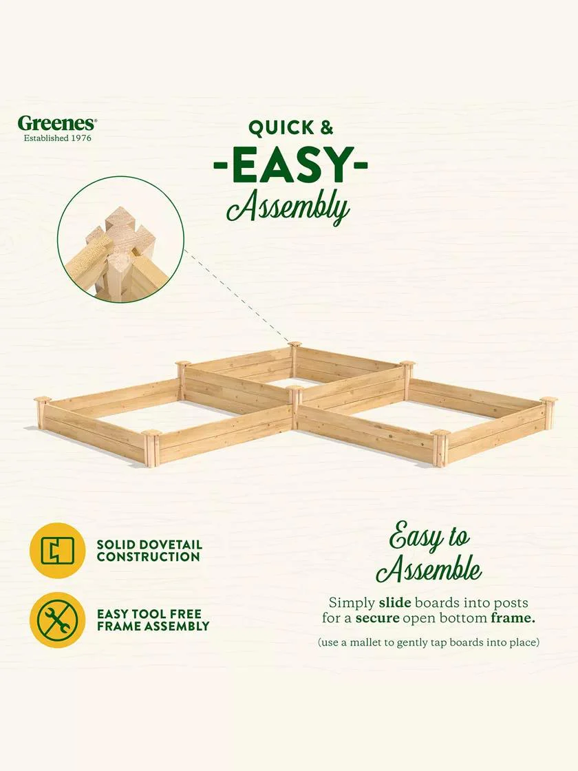 Customizable 2-Tier L-Shaped Cedar Raised Bed