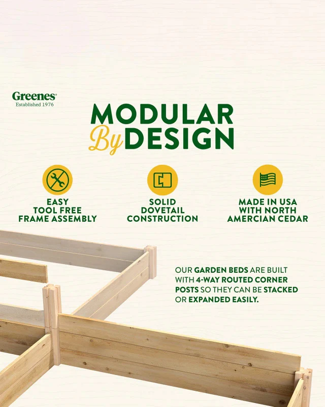 Customizable 2-Tier L-Shaped Cedar Raised Bed