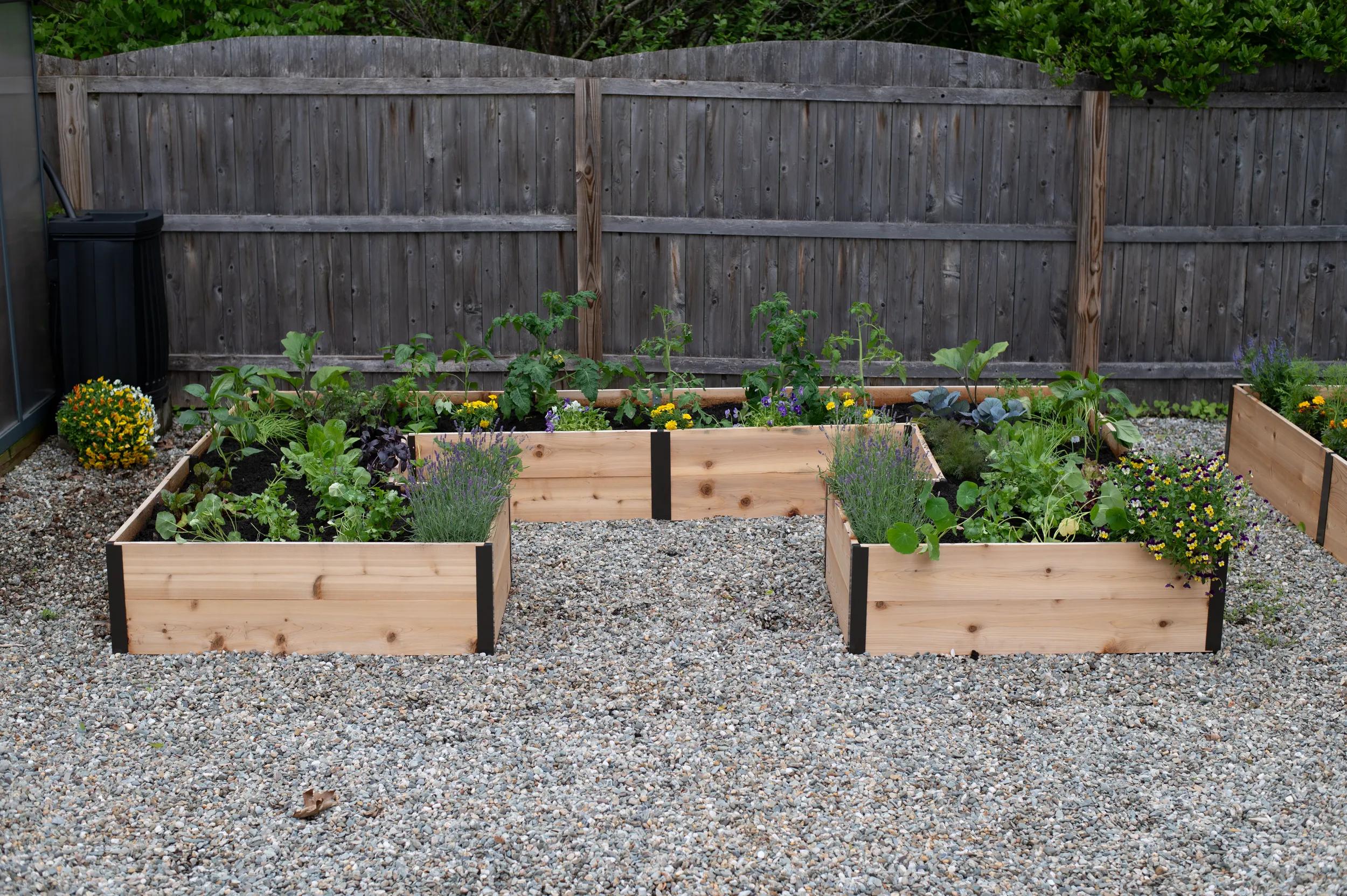 Deep Root Cedar Raised Beds, 12' Wide U-Shaped (14" D)