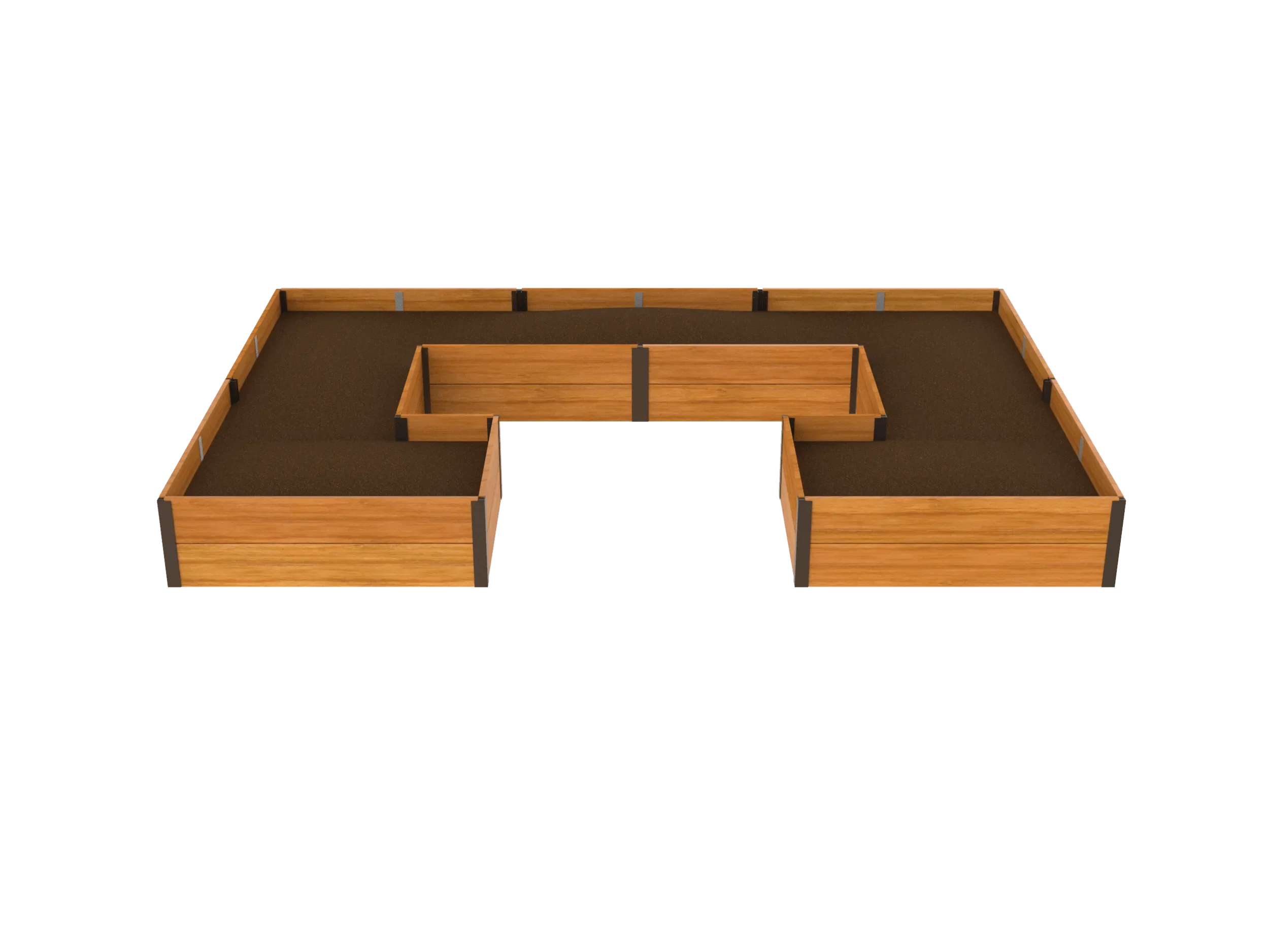 Deep Root Cedar Raised Beds, 12' Wide U-Shaped (14" D)
