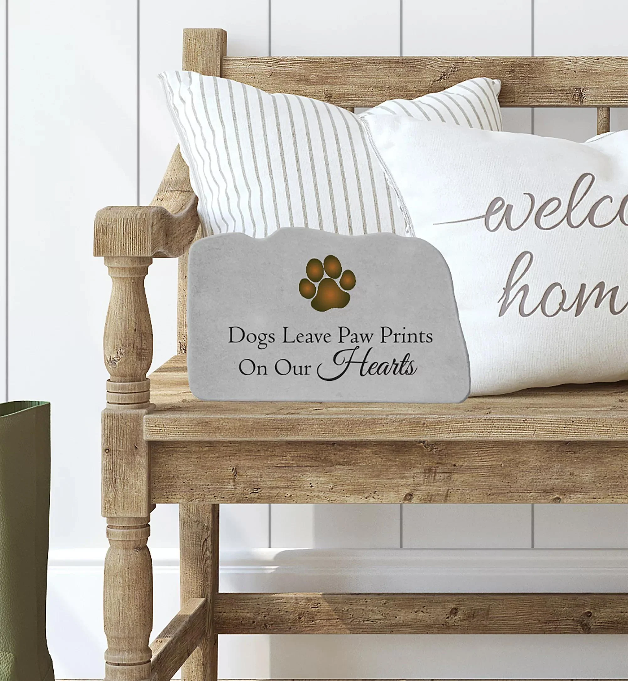 Dogs Leave Paw Prints Memorial Stone