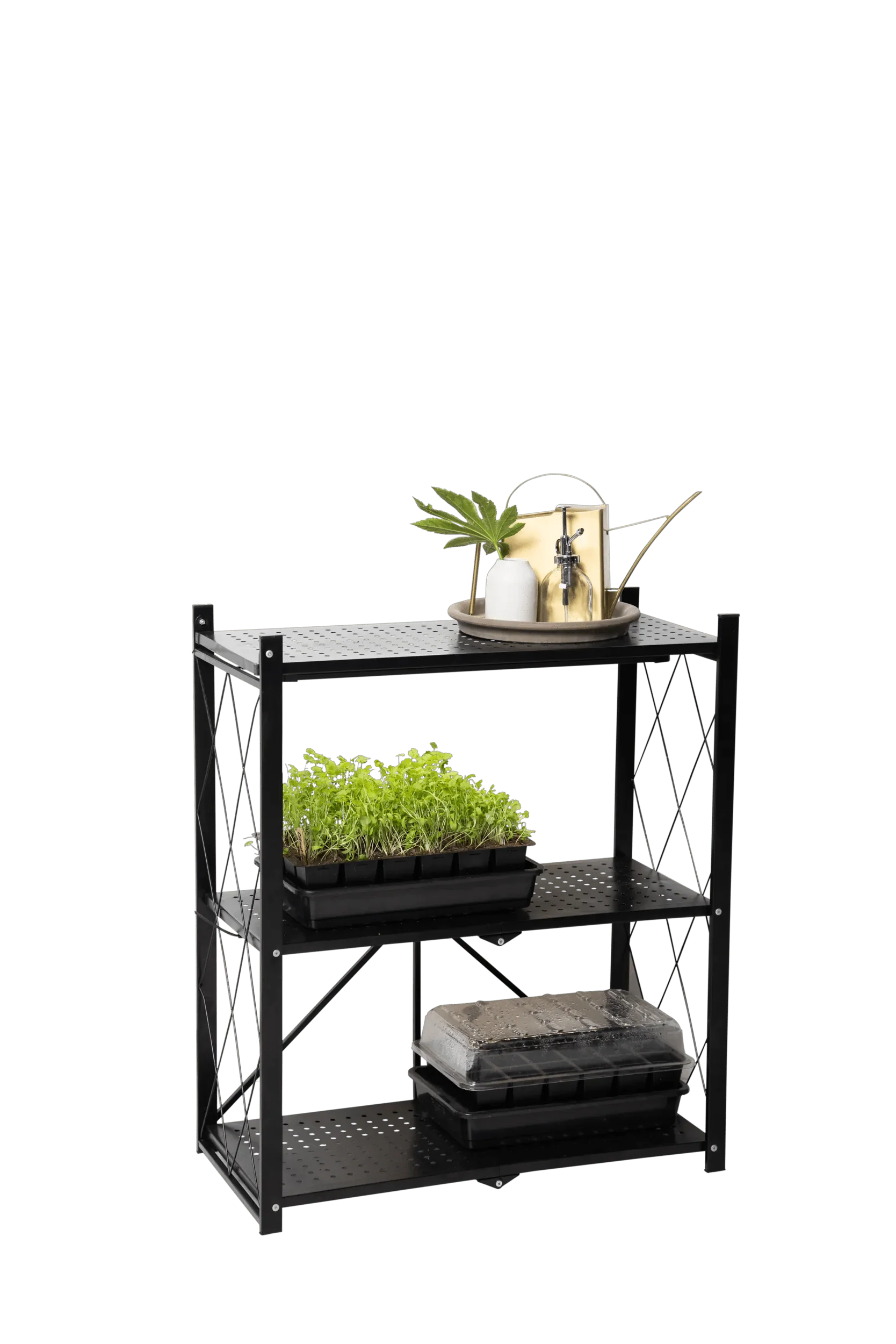 Folding 2-Tier Grow Shelf with Plant Lights