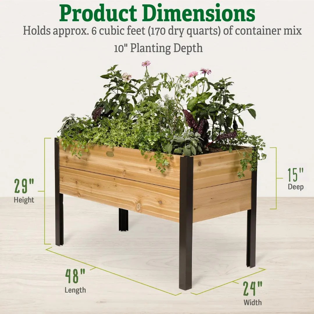 Elevated Cedar Planter Box, 2' x 4'