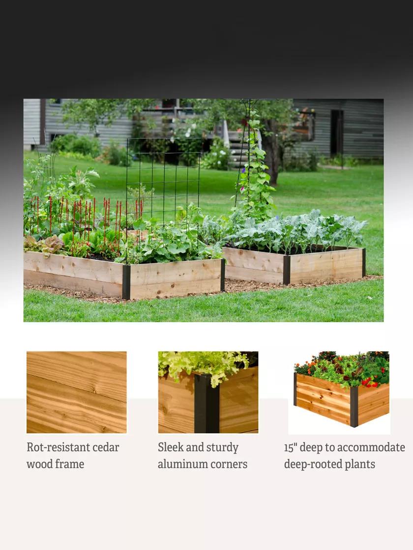 69-deep-roottm-cedar-raised-beds-4-wide-14.5-d-2.jpg Deep Root™ Cedar Raised Beds, 4' Wide (14.5" D)