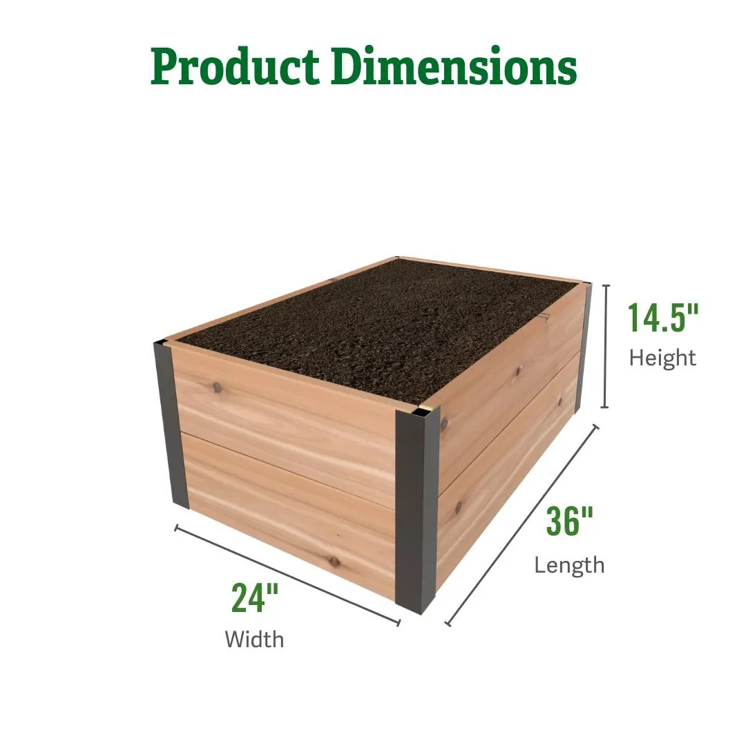 Deep Root™ Cedar Raised Beds, 2' Wide (14.5" D)