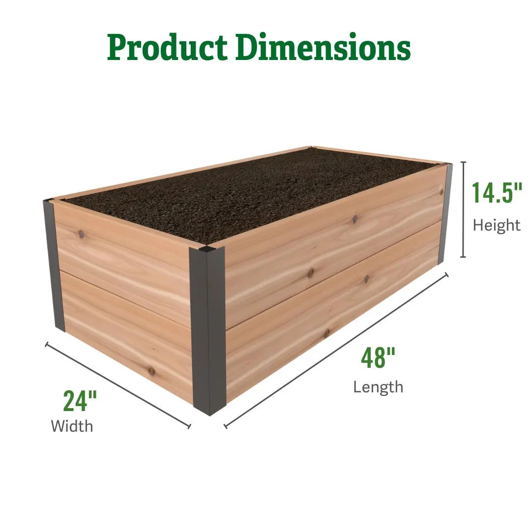 Deep Root™ Cedar Raised Beds, 2' Wide (14.5" D)