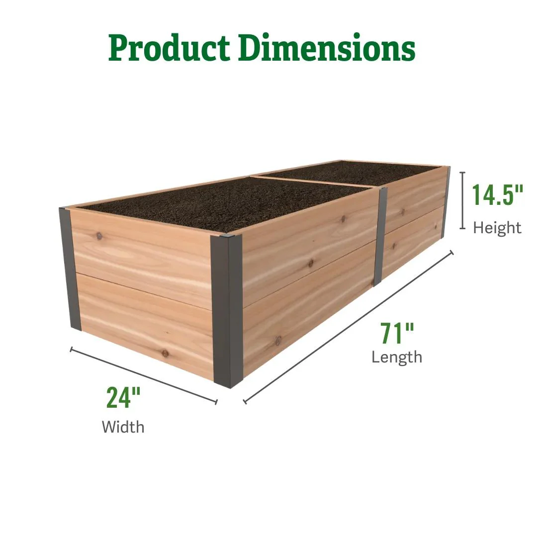 Deep Root™ Cedar Raised Beds, 2' Wide (14.5" D)