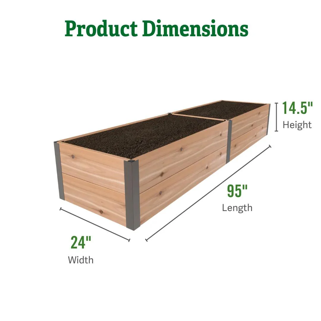 Deep Root™ Cedar Raised Beds, 2' Wide (14.5" D)