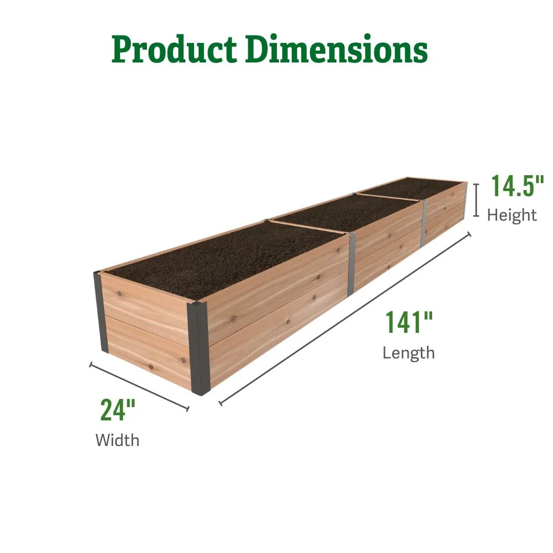 Deep Root™ Cedar Raised Beds, 2' Wide (14.5" D)