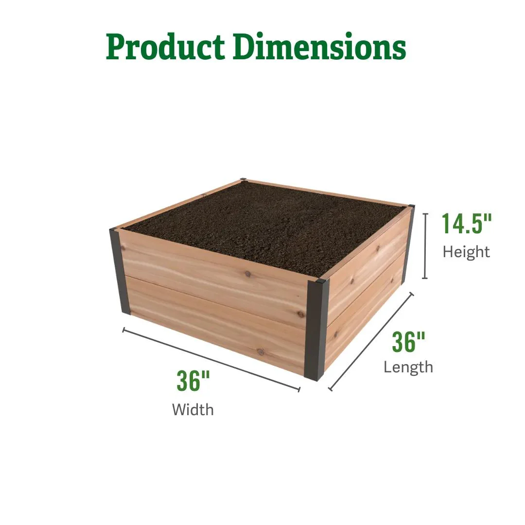 Deep Root™ Cedar Raised Beds, 3' Wide (14.5" D)