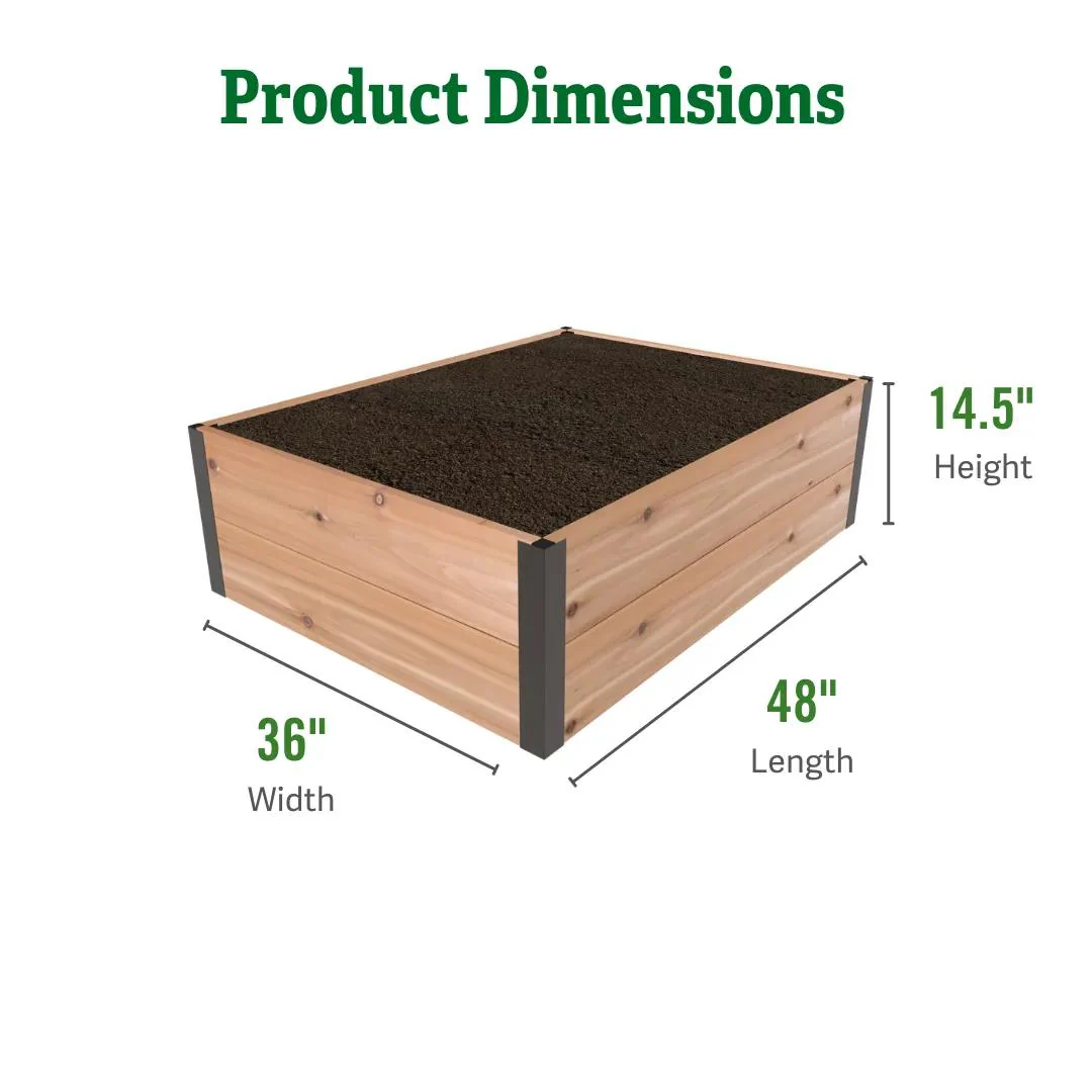Deep Root™ Cedar Raised Beds, 3' Wide (14.5" D)