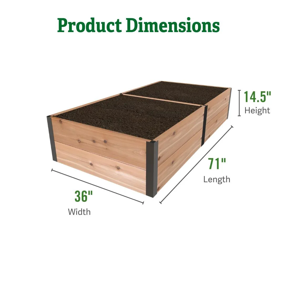 Deep Root™ Cedar Raised Beds, 3' Wide (14.5" D)