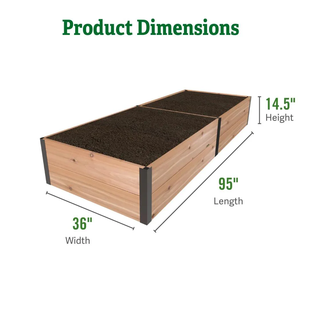 Deep Root™ Cedar Raised Beds, 3' Wide (14.5" D)