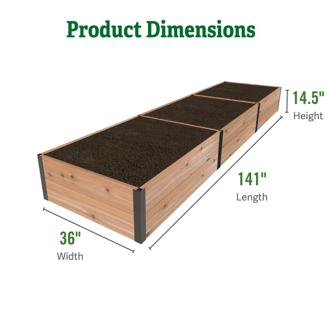 Deep Root™ Cedar Raised Beds, 3' Wide (14.5" D)