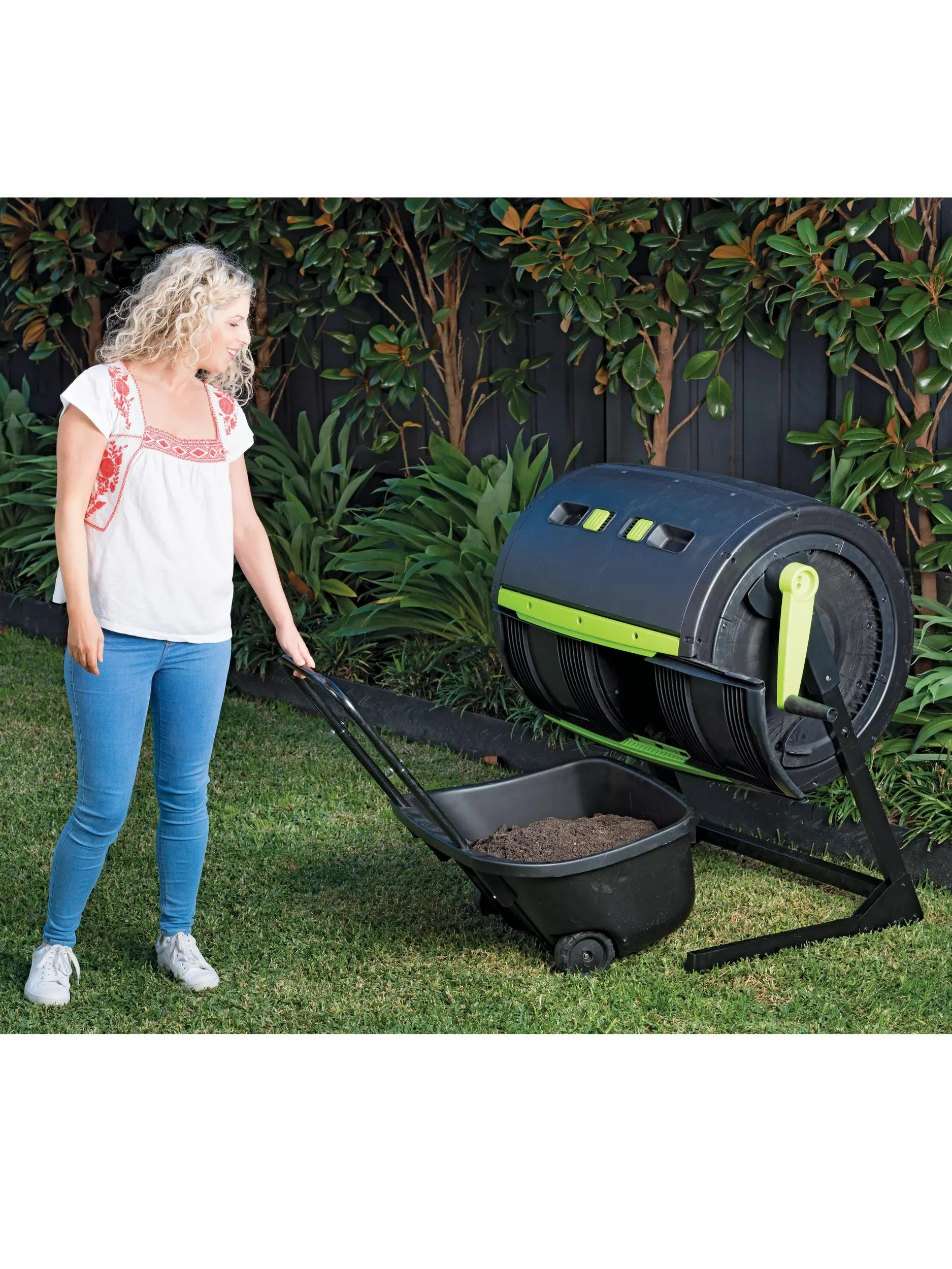 Maze 65 Gallon Compost Tumbler & Cart Combo
