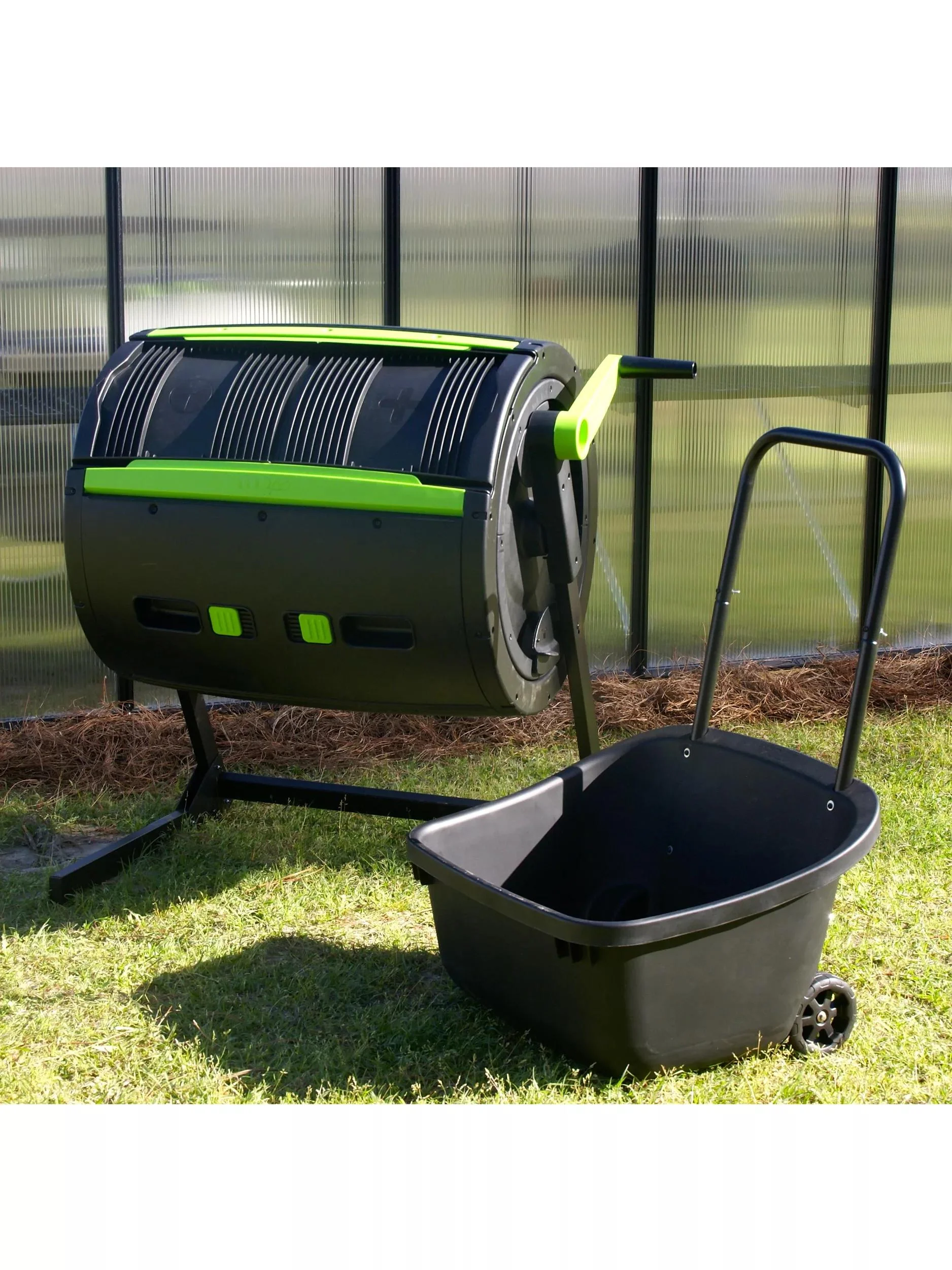 Maze 65 Gallon Compost Tumbler & Cart Combo