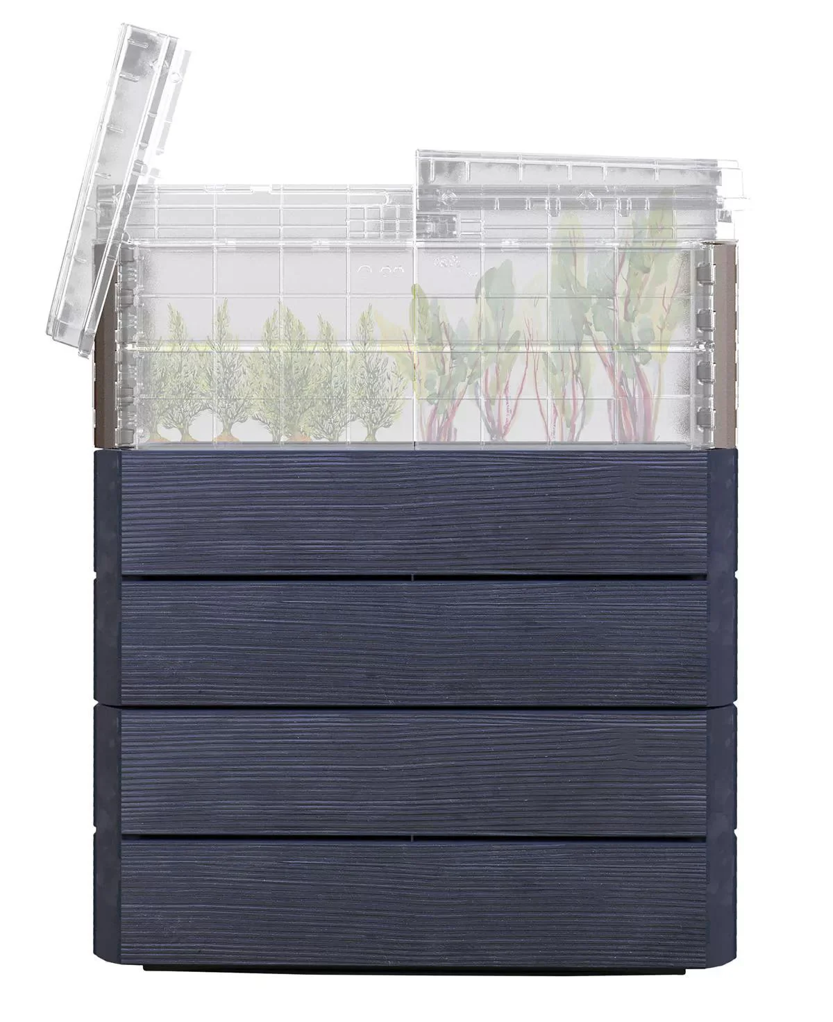 Modular Rectangular Raised Bed Kit with Translucent Panels & Lid