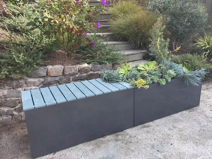 925-nice-aluminum-trough-planters-with-bench-top-1.jpg Nice Aluminum Trough Planters with Bench Top