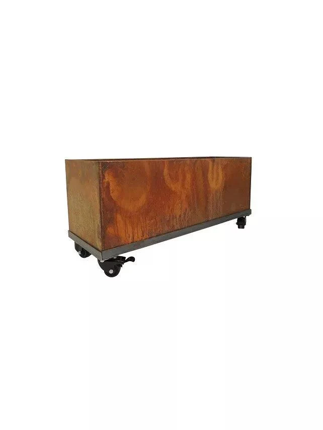 933-nice-corten-steel-trough-planters-with-casters-2.webp Nice Corten Steel Trough Planters with Casters