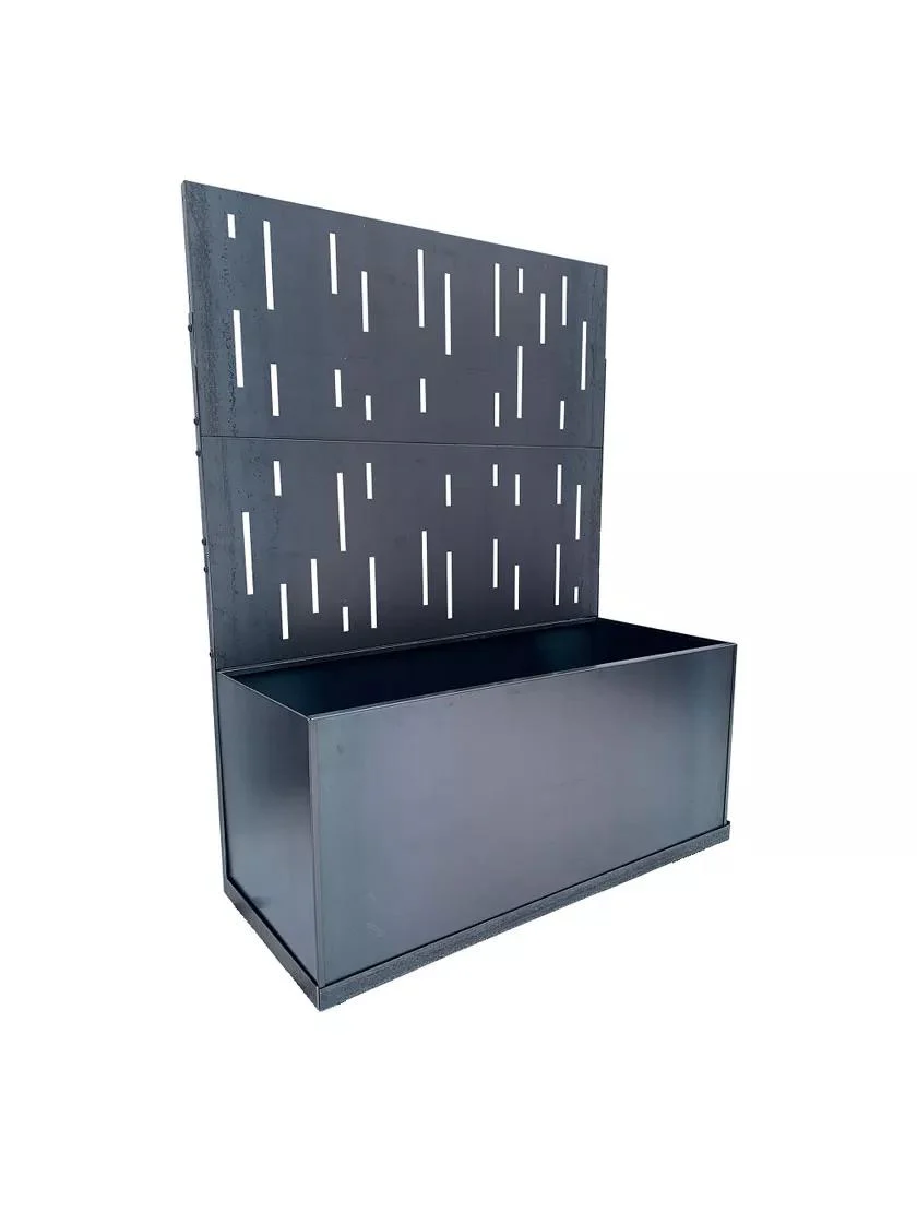 Nice Corten Trough Planters with Privacy Screen