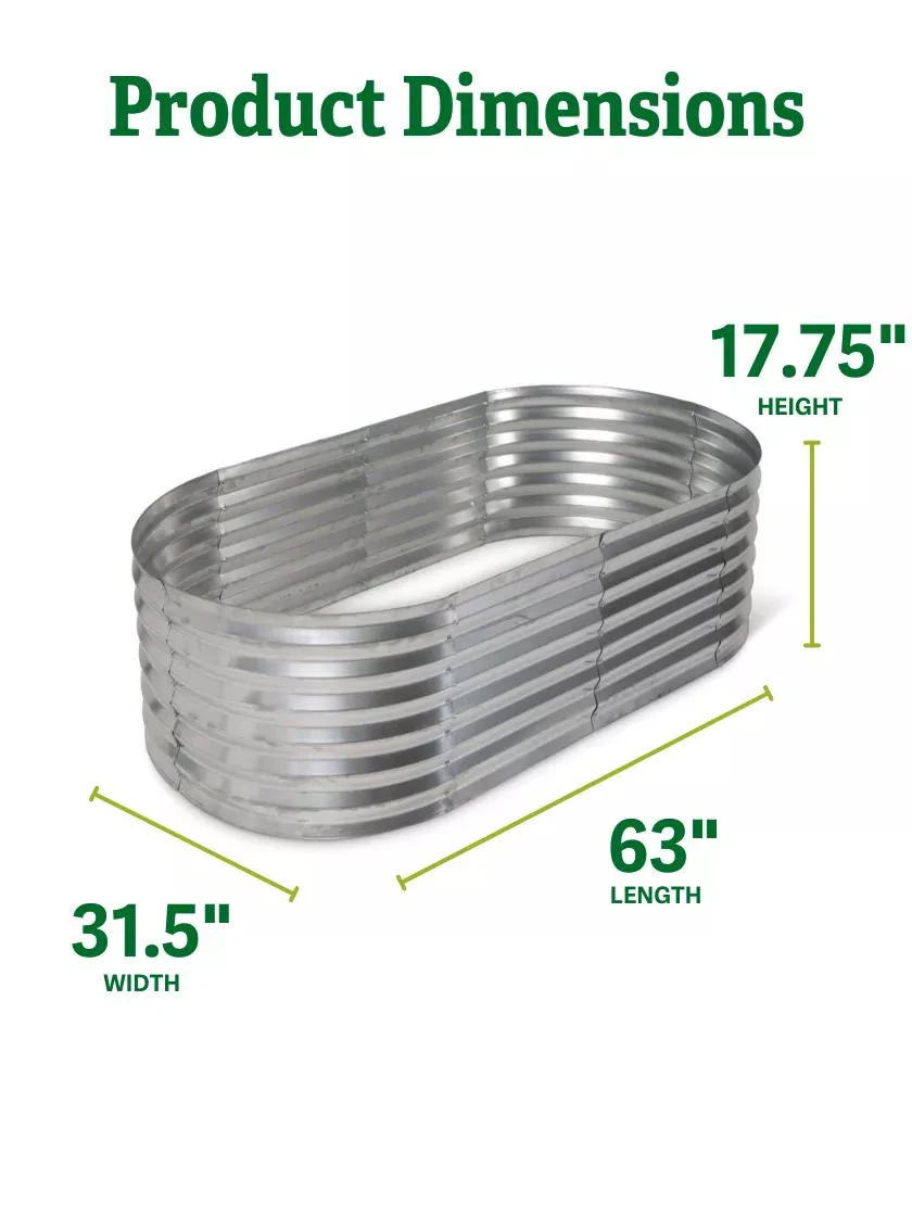 Oval Metal Raised Bed (17.75" D)