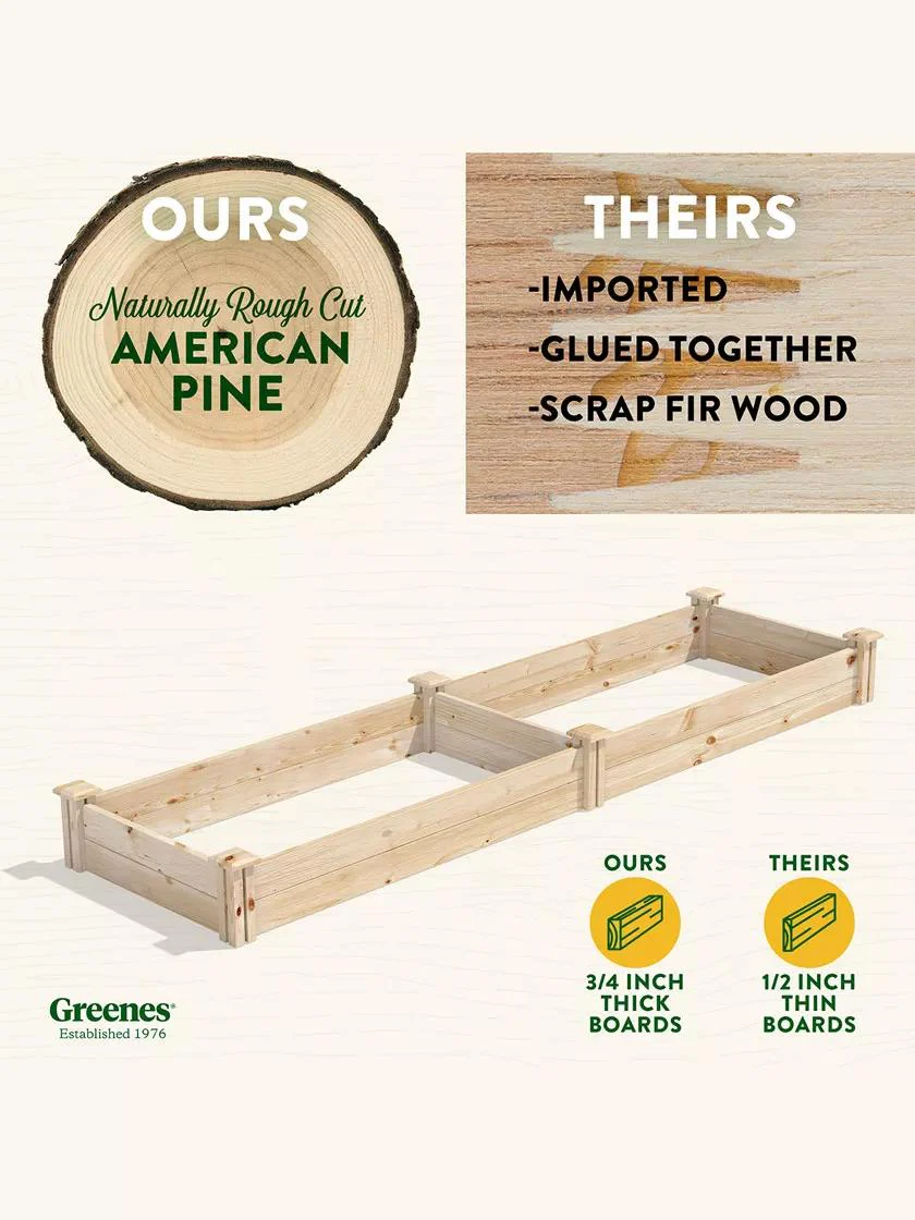 Pine Raised Garden Bed, 2' x 8'