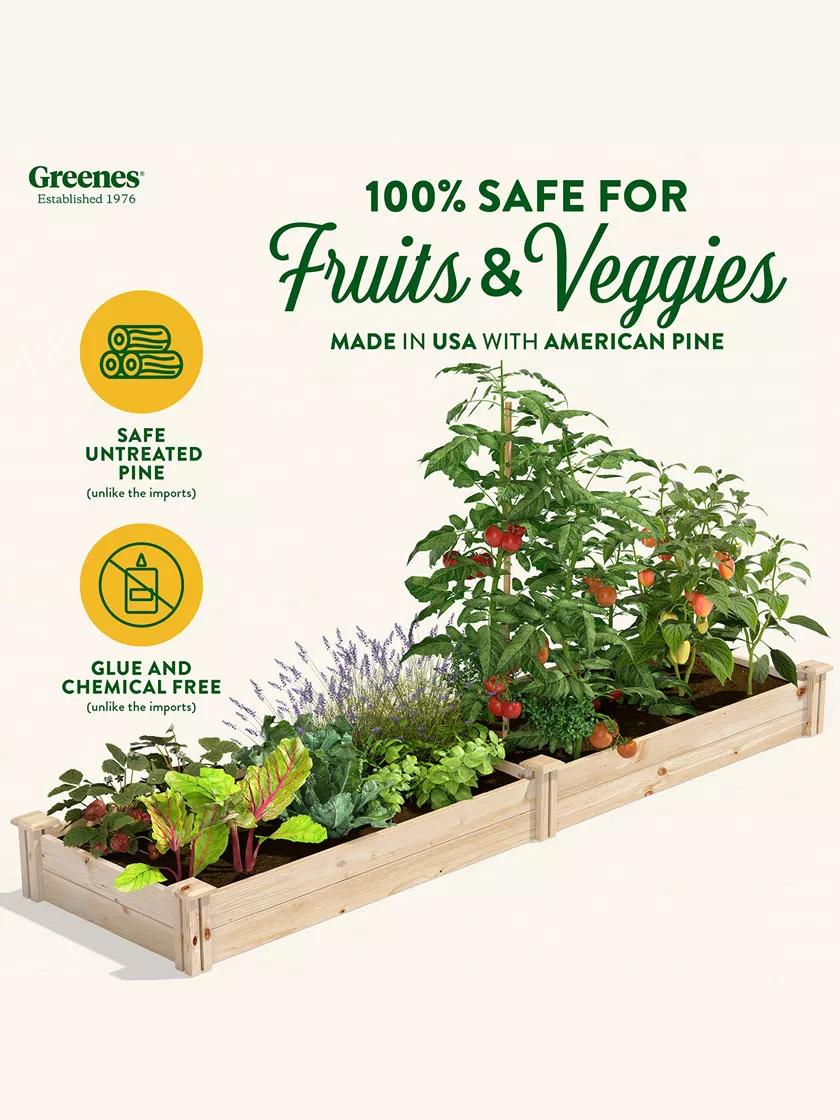 Pine Raised Garden Bed, 2' x 8'