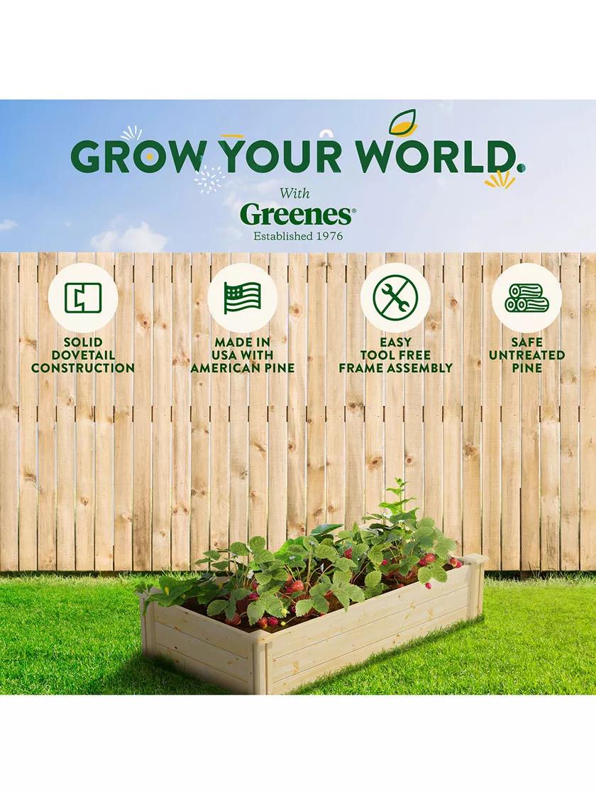 Pine Raised Garden Bed, 2'x4'x10.5" High