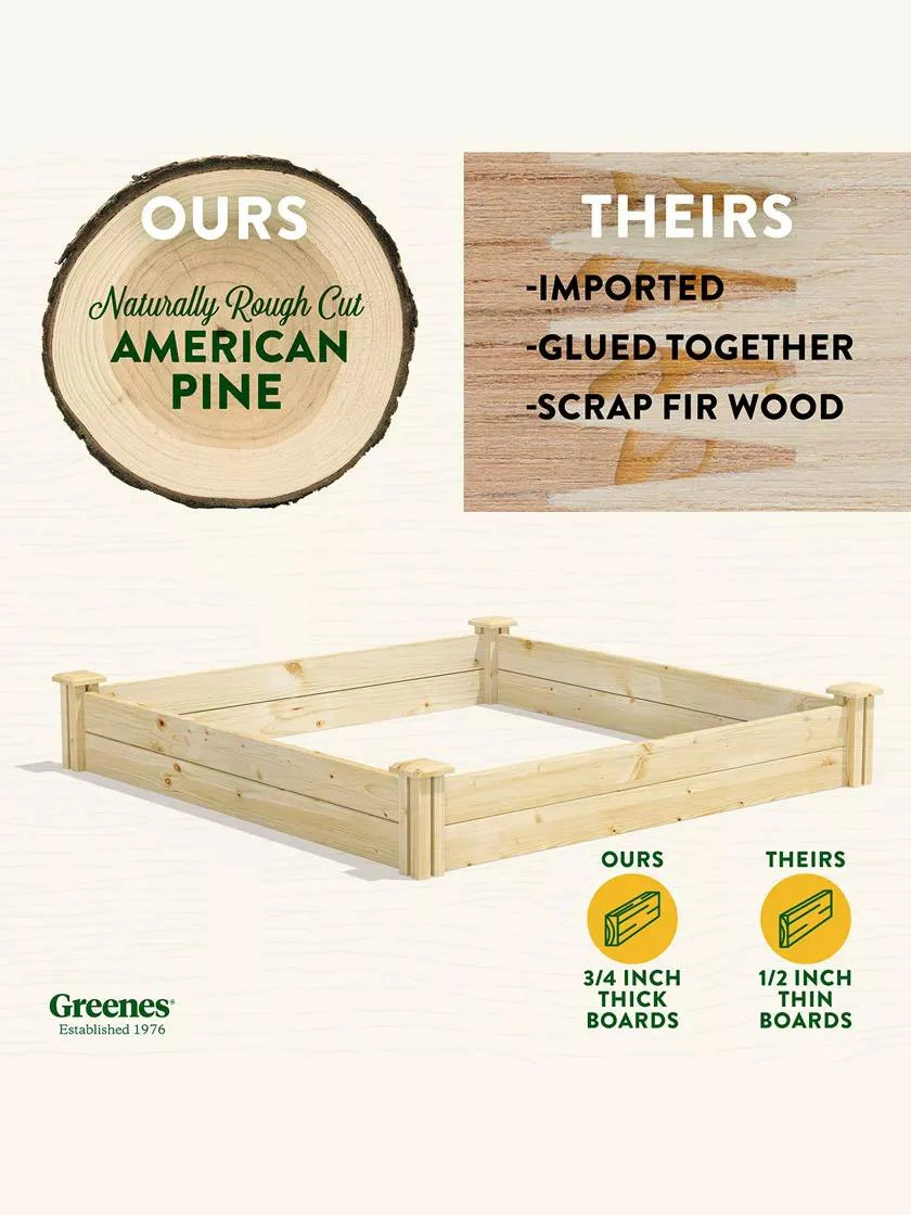 Pine Raised Garden Beds, 4'x4'