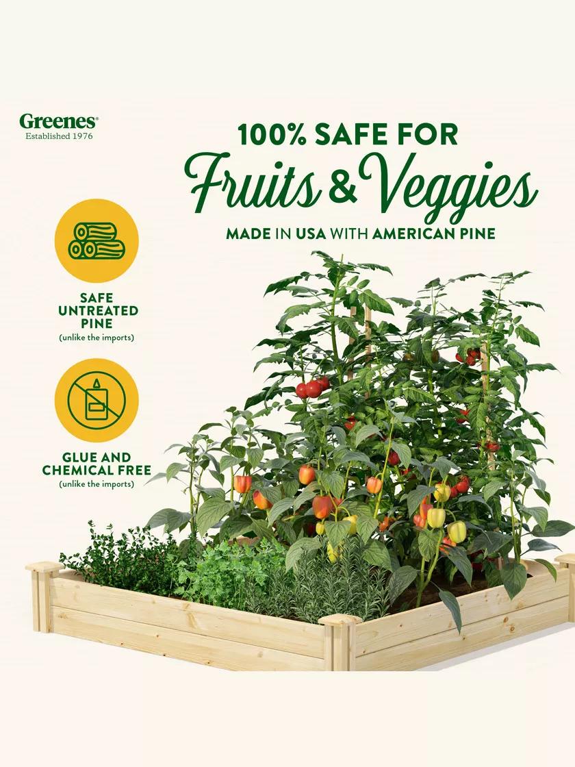 Pine Raised Garden Beds, 4'x4'
